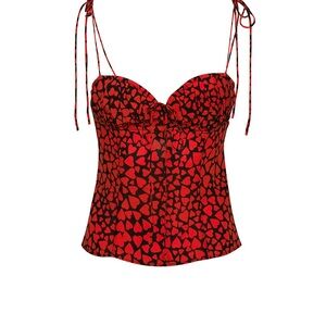 Réalisation Par Ana Hearts Silk Tank Top.  XS